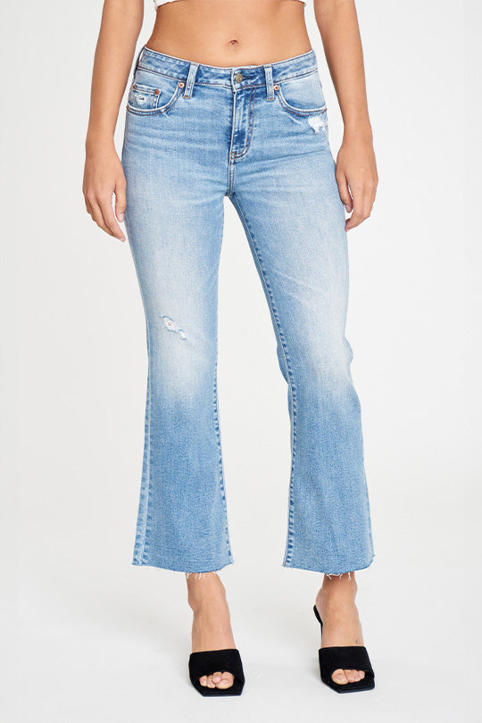 Runaway Low Rise Crop Flare in Dance Floor – Daze Denim