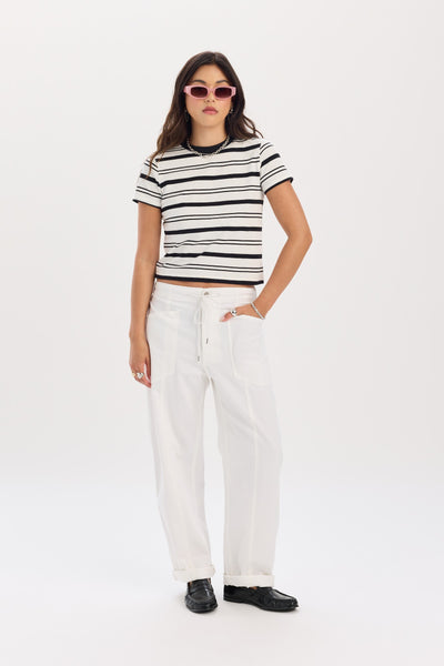 Villa Drawstring Barrel Leg Pant in Lamb – Daze Denim