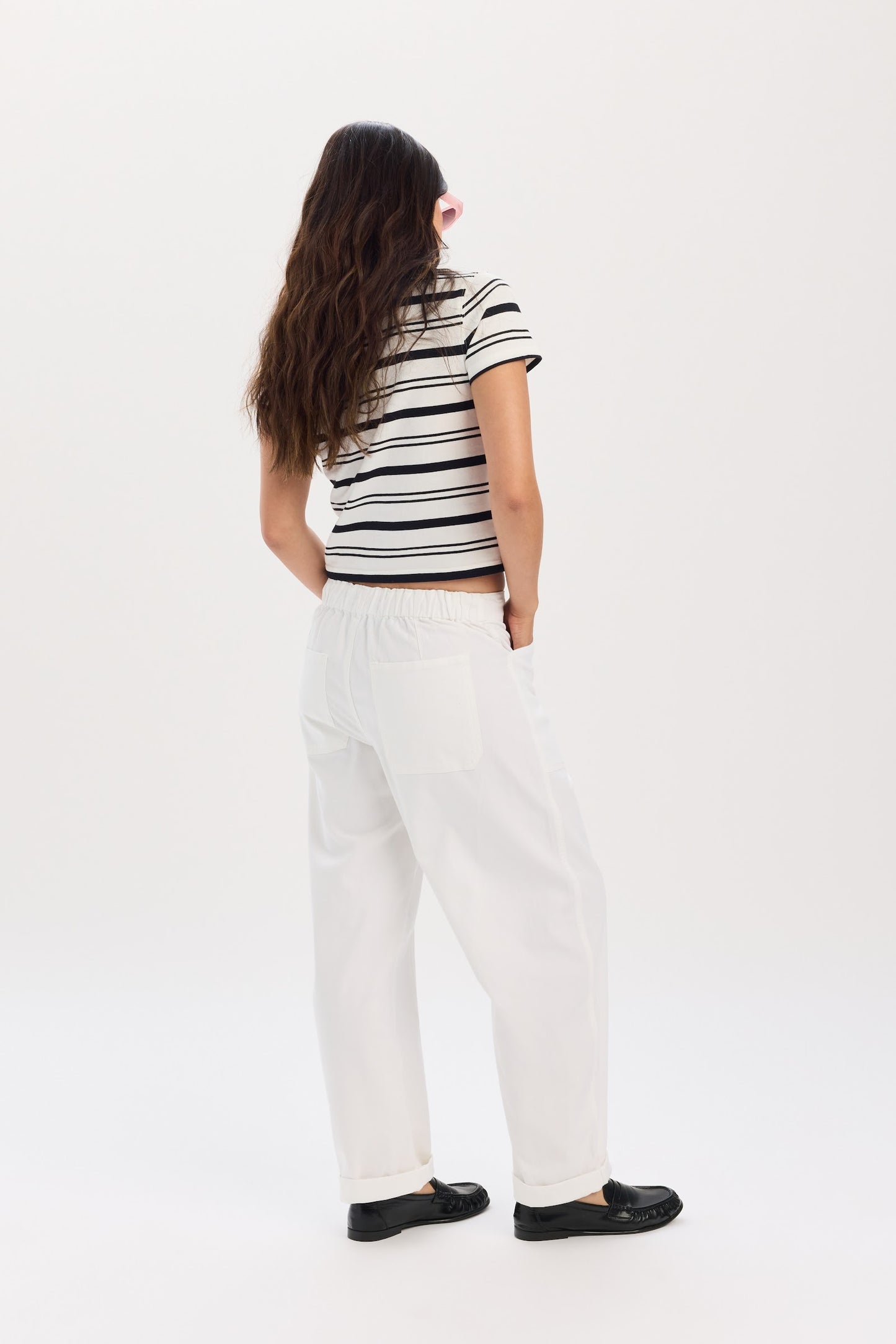 Villa Drawstring Barrel Leg Pant in Lamb
