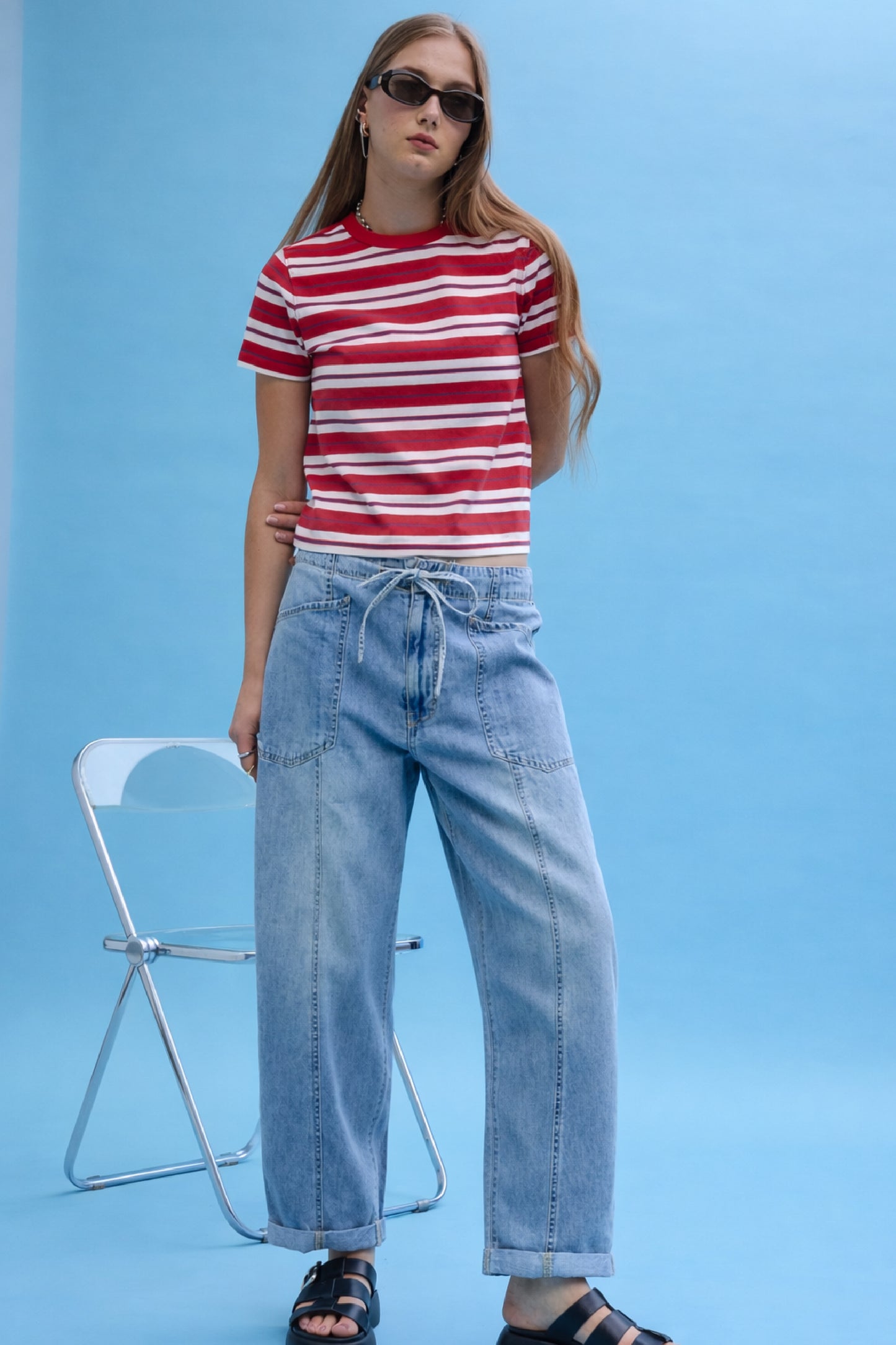 Villa Drawstring Barrel Leg in Wild Card